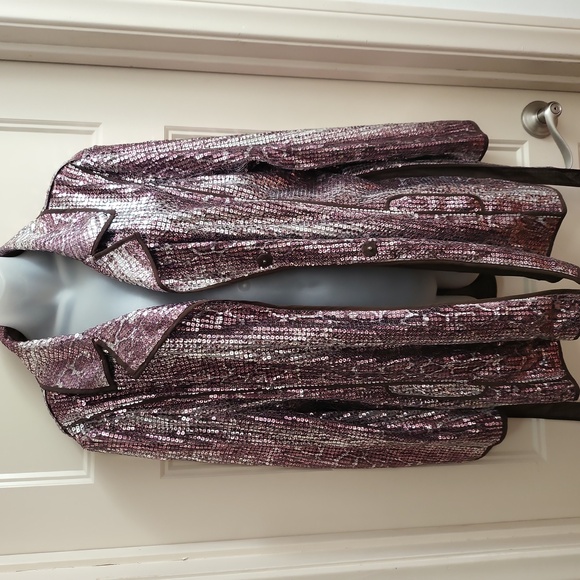 CHICO"S Sequin Snake Print Blazer - Picture 3 of 9